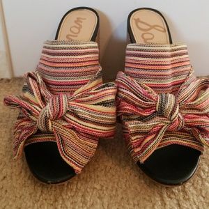 Sam Edelman multi-colored bow mules